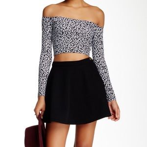 American Apparel Off the Shoulder Long Sleeve Top